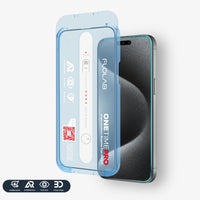 FLOLAB ONETIME PRO NanoArmour Infinity Edge Screen Protector with ClearVue Anti Reflective Technology & Reinforced Edge & Anti-Rainbow for iPhone 16 Series .7mm Bezels